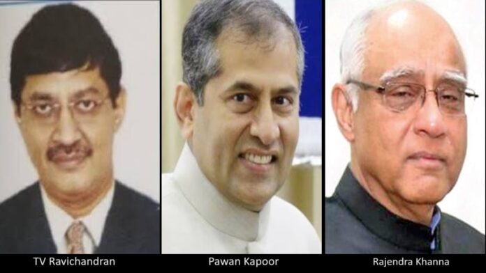 TV Ravichandran & Pawan Kapoor appointed as Dy NSA; Rajendra Khanna elevated as Additional NSA