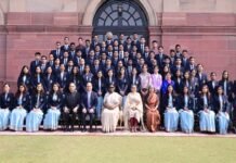 President Murmu addresses 76th batch of IRS (C&IT) Officer Trainees at Rashtrapati Bhavan President With IRS Officers