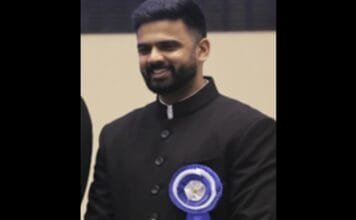 President Droupadi Murmu honours MP IAS Dr Nagarjun B Gowda IAS Nagarjun B Gowda