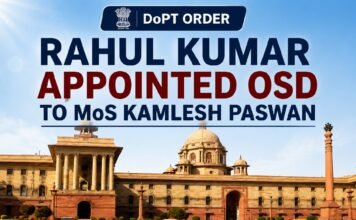 Rahul Kumar appointed OSD to MoS for Rural Development Kamlesh Paswan