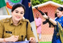 Woman IPS in saree firing AK-47 during Dussehra ritual triggers heated debate Ankita Sharma IPS